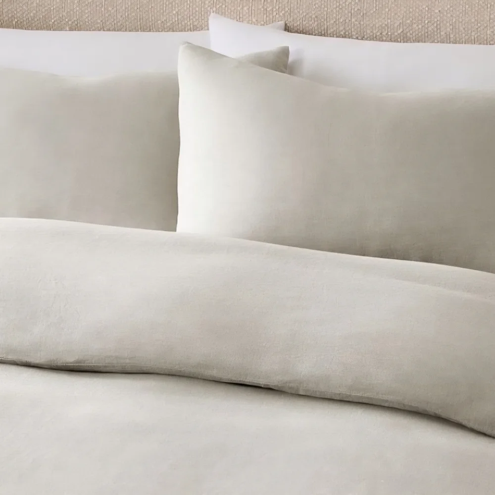 European Flax Linen King Sham,Warm Gray Melange, Retail Price $59.00 USD